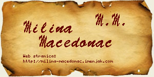 Milina Macedonac vizit kartica